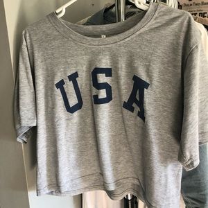 USA cropped tee